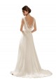 Low Back Ivory A-Line V-Neck Sweep Train Wedding Dress Hobart