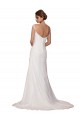 Ivory Sheath V-Neck Sleeveless Chapel Train Wedding Dress Hobart