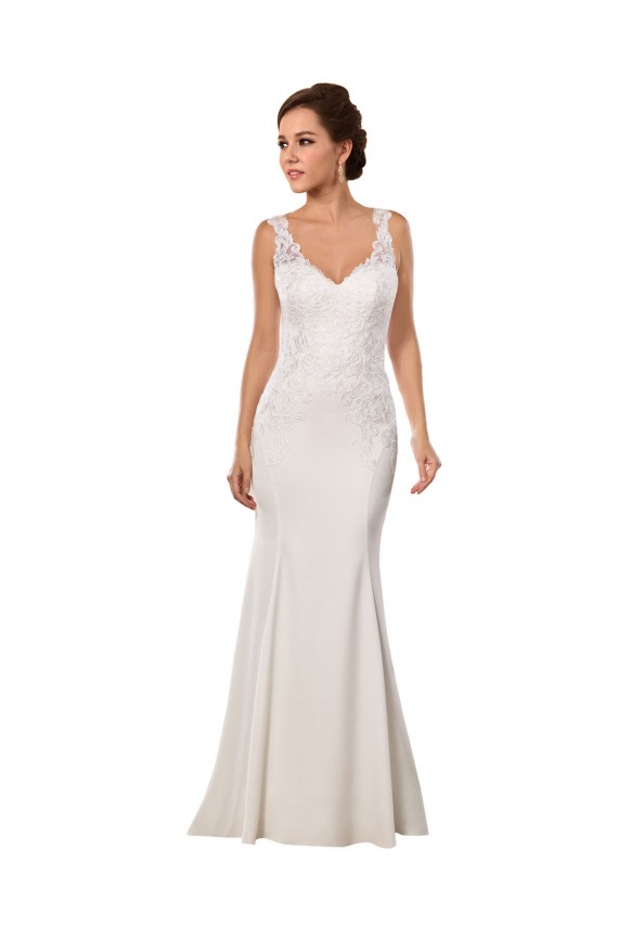 Ivory Mermaid V-Neck Chapel Train Sexy Wedding Dress Hobart