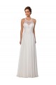 Ivory Sheath Illusion Neck Sleeveless Chapel Train Wedding Dress Hobart