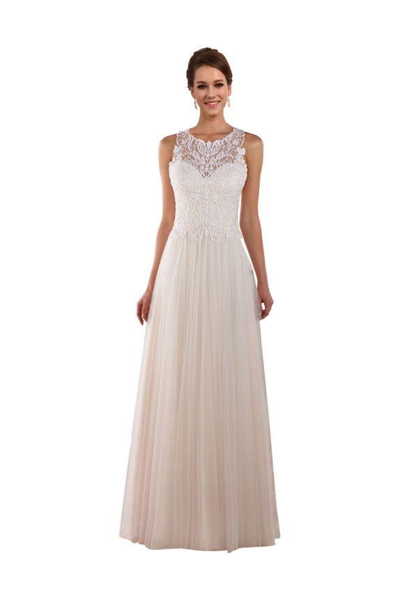 Ivory A-Line High Neck Chapel Train Boho Wedding Dress Hobart