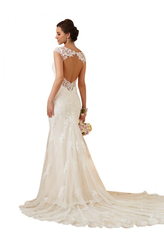 Keyhole Back Ivory Mermaid Sweetheart Chapel Train Modern Wedding Dress Hobart