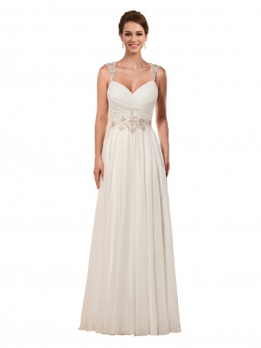 Keyhole Back Ivory Sheath Sweetheart Chapel Train Wedding Dress Hobart