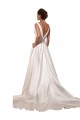 Ivory A-Line V-Neck Sleeveless Chapel Train Wedding Gowns Hobart