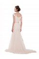 Ivory Mermaid Off the Shoulder Sleeveless Chapel Train Beach Wedding Dress Hobart