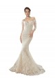 Ivory & Champagne Mermaid Off the Shoulder Chapel Train Wedding Dress Hobart