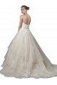 Low Back Ivory Ball Gown Strapless Chapel Train Wedding Dress Hobart
