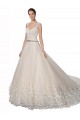 Ivory & Champagne A-Line Sweetheart Chapel Train Wedding Dress Hobart