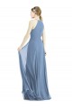 Dusty Blue A-Line Halter Neck Long Semi Formal Evening Dress / Bridesmaid Dress Hobart