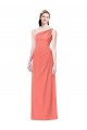 Coral A-Line One Shoulder Long Bridesmaid Dress Hobart