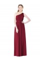 Burgundy A-Line One Shoulder Long Bridesmaid Gown Hobart
