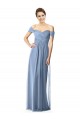 Dusty Blue A-Line Off the Shoulder Long Bridesmaid Dress Hobart