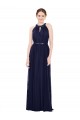 Dark Navy A-Line High Neck Long Bridesmaid Dress / Formal Dress Hobart
