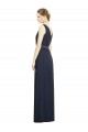 Dark Navy A-Line V-Neck Long Bridesmaid Gowns Hobart