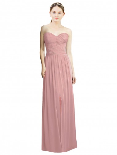 Dusty Pink A-Line Strapless Long Bridesmaid Dress / Evening Dress Hobart