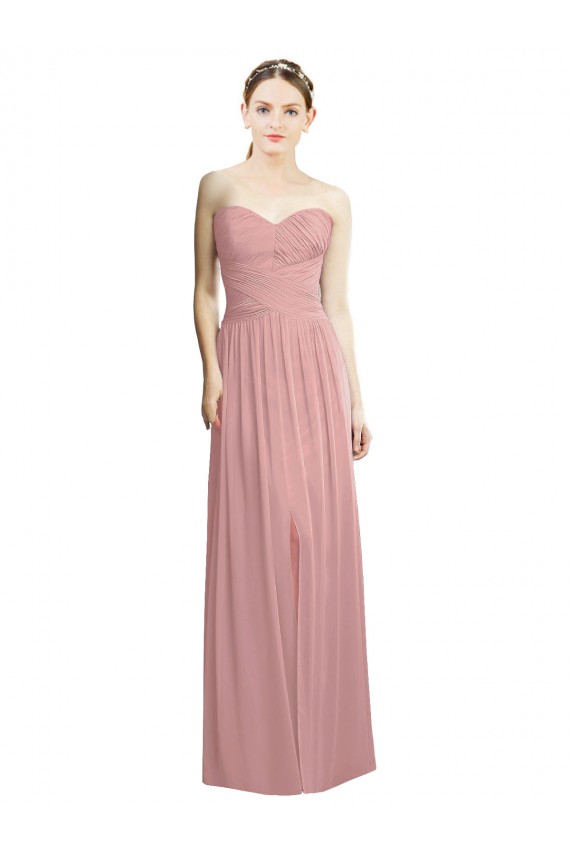 Dusty Pink A-Line Strapless Long Bridesmaid Dress / Evening Dress Hobart