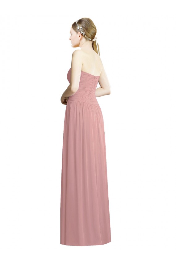 Dusty Pink A-Line Strapless Long Bridesmaid Dress / Evening Dress Hobart
