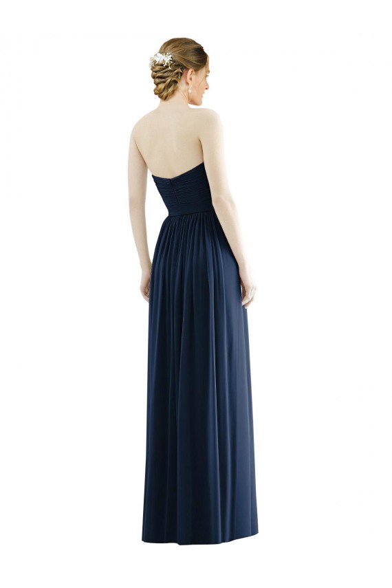 Dark Navy A-Line Strapless Long Formal Evening Gown / Bridesmaid Dress Hobart