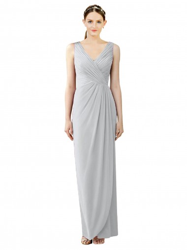 V-Back Frost Sheath V-Neck Long Bridesmaid Dress / Evening Dress Hobart