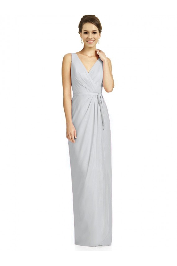 V-Back Frost Sheath V-Neck Long Bridesmaid Dress Hobart