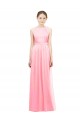 Salmon A-Line Halter Neck Long Bridesmaid Dress Hobart