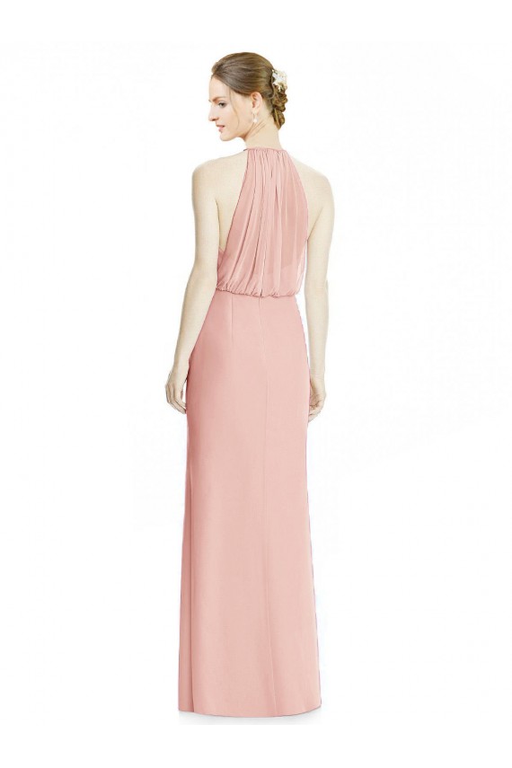 Bliss Pink Mermaid Halter Neck Long Bridesmaid Dress Hobart