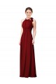 Burgundy Sheath Halter Neck Long Bridesmaid Dress Hobart