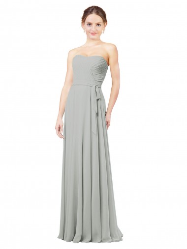 Silver A-Line Sweetheart Long Bridesmaid Dresses Hobart