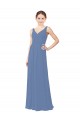 Windsor Blue Sheath V-Neck Long Bridal Party Dress Hobart