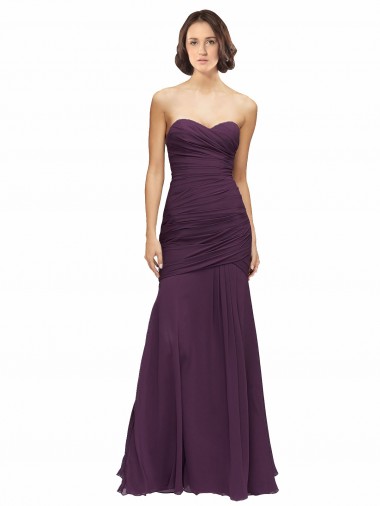 Grape Mermaid Sweetheart Long Bridesmaid Dress Hobart