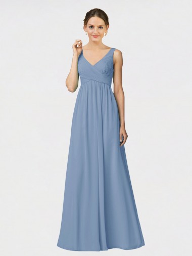 Dusty Blue A-Line Sweetheart Long Bridesmaid Gown Hobart