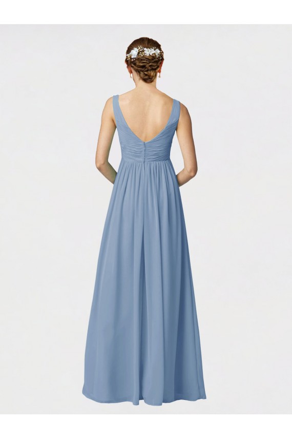 Dusty Blue A-Line Sweetheart Long Bridesmaid Gown Hobart