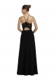 Keyhole Back Black A-Line Halter Neck Long Bridesmaid Gown Hobart