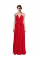Red A-Line V-Neck Long Bridesmaid Dress Hobart