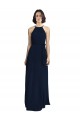 Dark Navy A-Line High Neck Long Evening Gowns / Bridesmaid Dresses Hobart