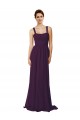 Grape A-Line Spaghetti Straps Sweep Train Bridesmaid Dress Hobart