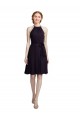 Grape A-Line High Neck Knee Length Bridesmaid Dress Hobart