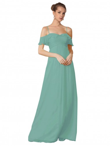 Seaside A-Line Spaghetti Straps Long Bridesmaid Dress Hobart
