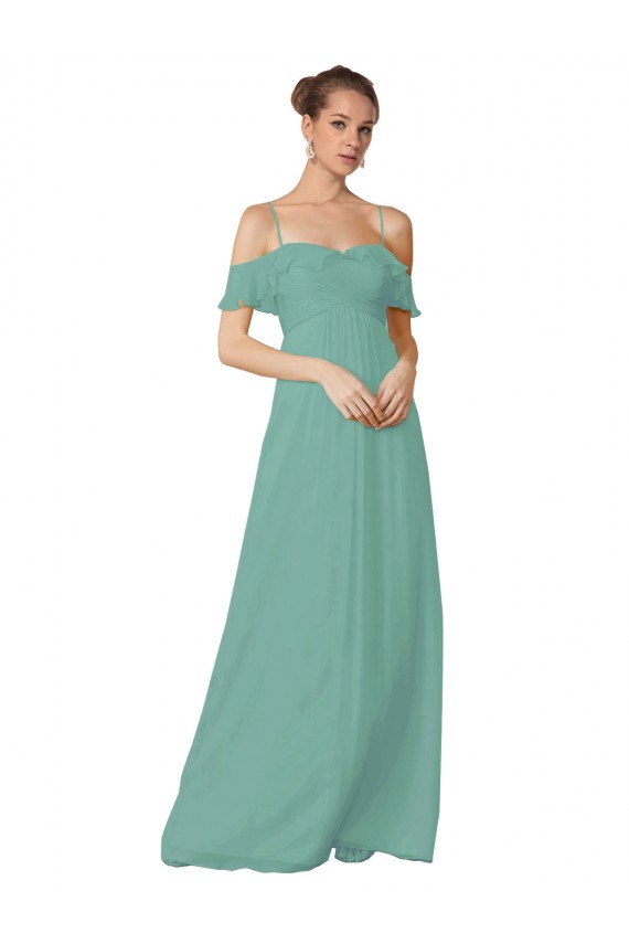 Seaside A-Line Spaghetti Straps Long Bridesmaid Dress Hobart