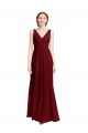Burgundy A-Line V-Neck Long Bridesmaid Dress / Evening Gowns Hobart