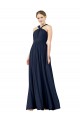Dark Navy Princess V-Neck Long Bridesmaid Gowns Hobart