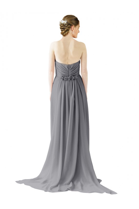 Open Back Slate Grey A-Line Sweetheart Long Bridesmaid Dress / Evening Dress Hobart
