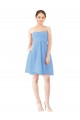 Open Back Periwinkle A-Line Strapless Knee Length Bridesmaid Dress Hobart