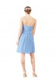 Open Back Periwinkle A-Line Strapless Knee Length Bridesmaid Dress Hobart