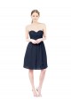 Open Back Dark Navy A-Line Sweetheart Knee Length Bridesmaid Dress Hobart