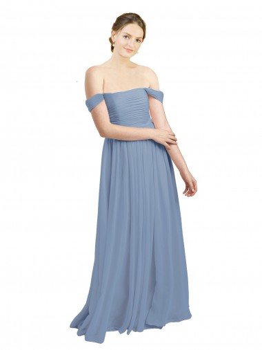 Open Back Dusty Blue A-Line Sweetheart Long Formal Dress / Bridesmaid Dress Hobart