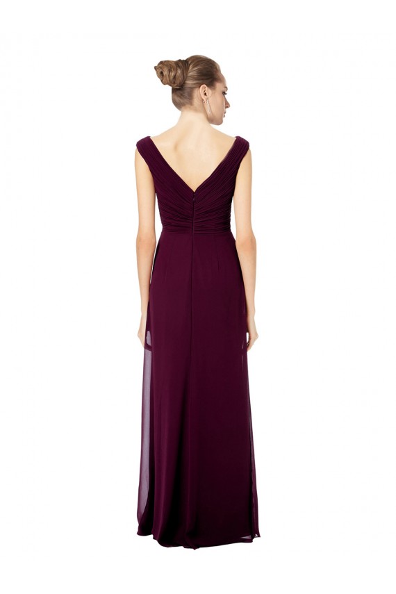 V-Back Royal Blue A-Line V-Neck Long Bridesmaid Dresses Hobart