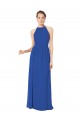 Keyhole Back Royal Blue A-Line Halter Neck Long Bridesmaid Dress / Evening Dress Hobart