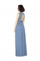 Keyhole Back Dusty Blue A-Line Bateau Neck Long Bridesmaid Dress Hobart