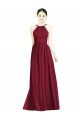 Open Back Burgundy A-Line Halter Neck Long Formal Dress / Bridesmaid Dress Hobart